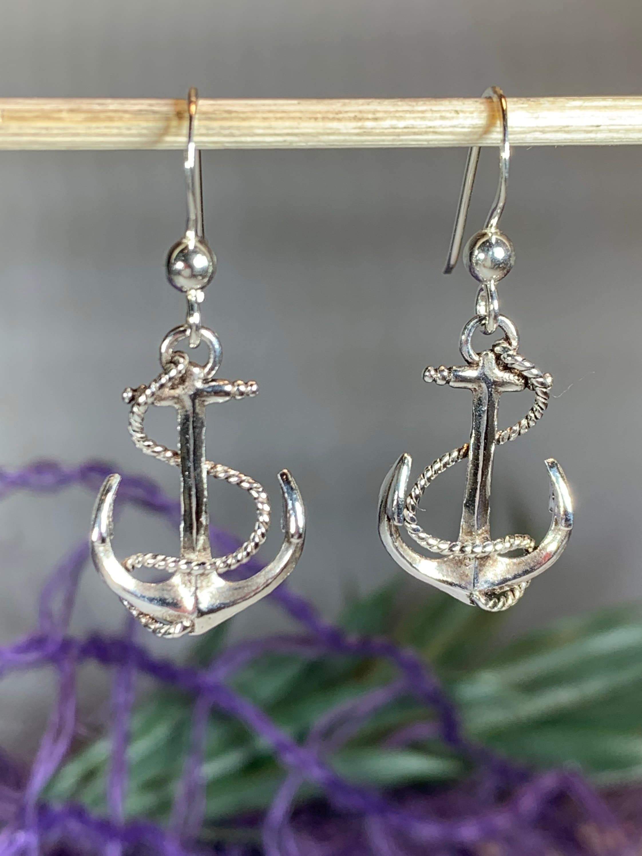 Anchor Earrings, Nautical Jewelry, Inspirational Gift, Friendship Gift