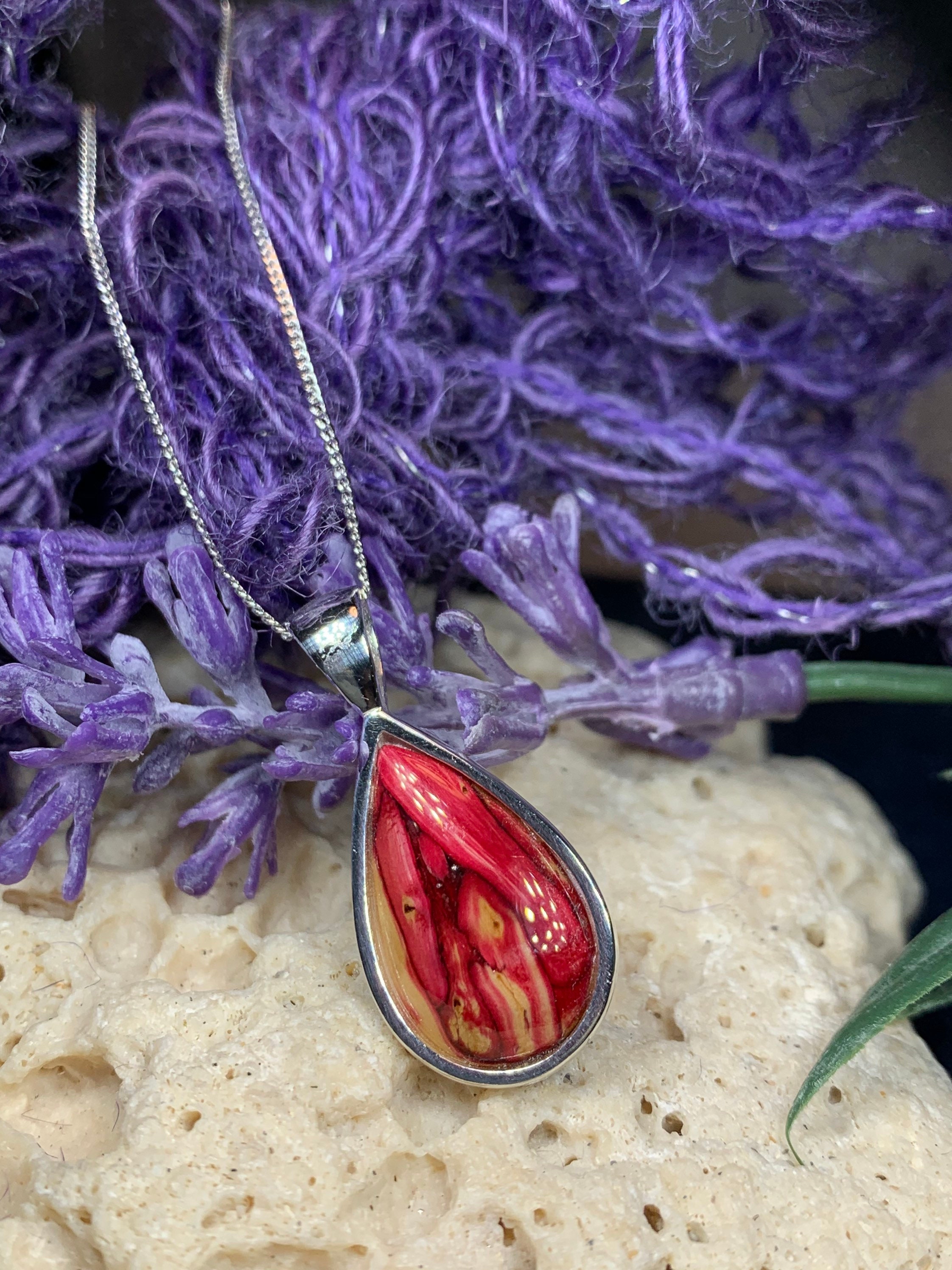 Scottish Highlands Necklace, Heather Gem, Scotland Jewelry, Celtic 