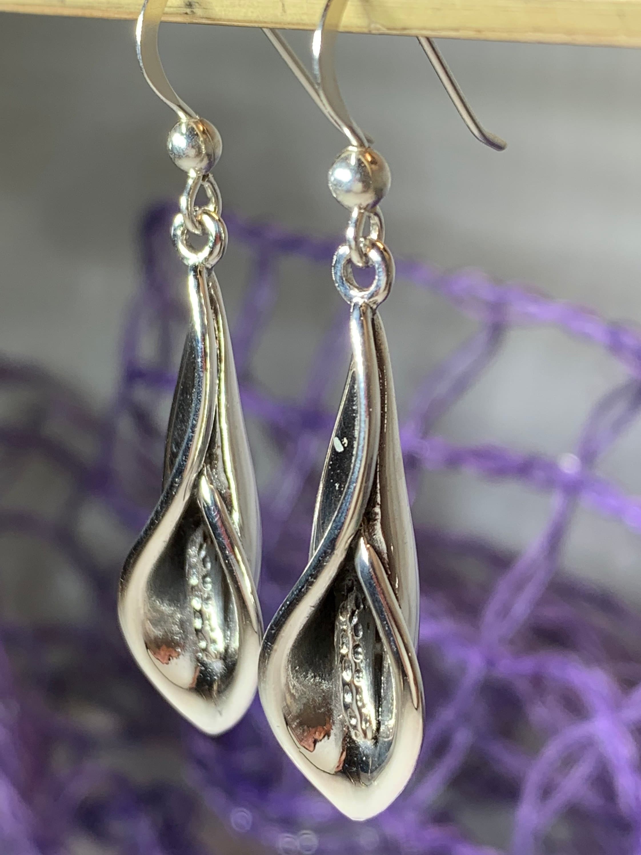 Calla Lily Earrings, Flower Jewelry, Nature Jewelry, Anniversary Gift