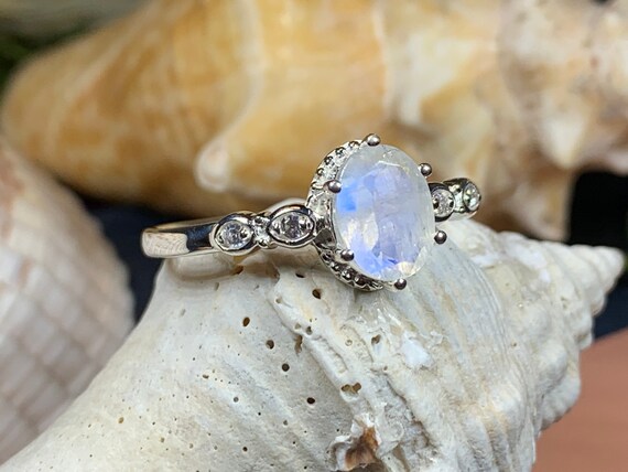 Moonstone Ring Promise Ring Engagement Ring Celtic Jewelry