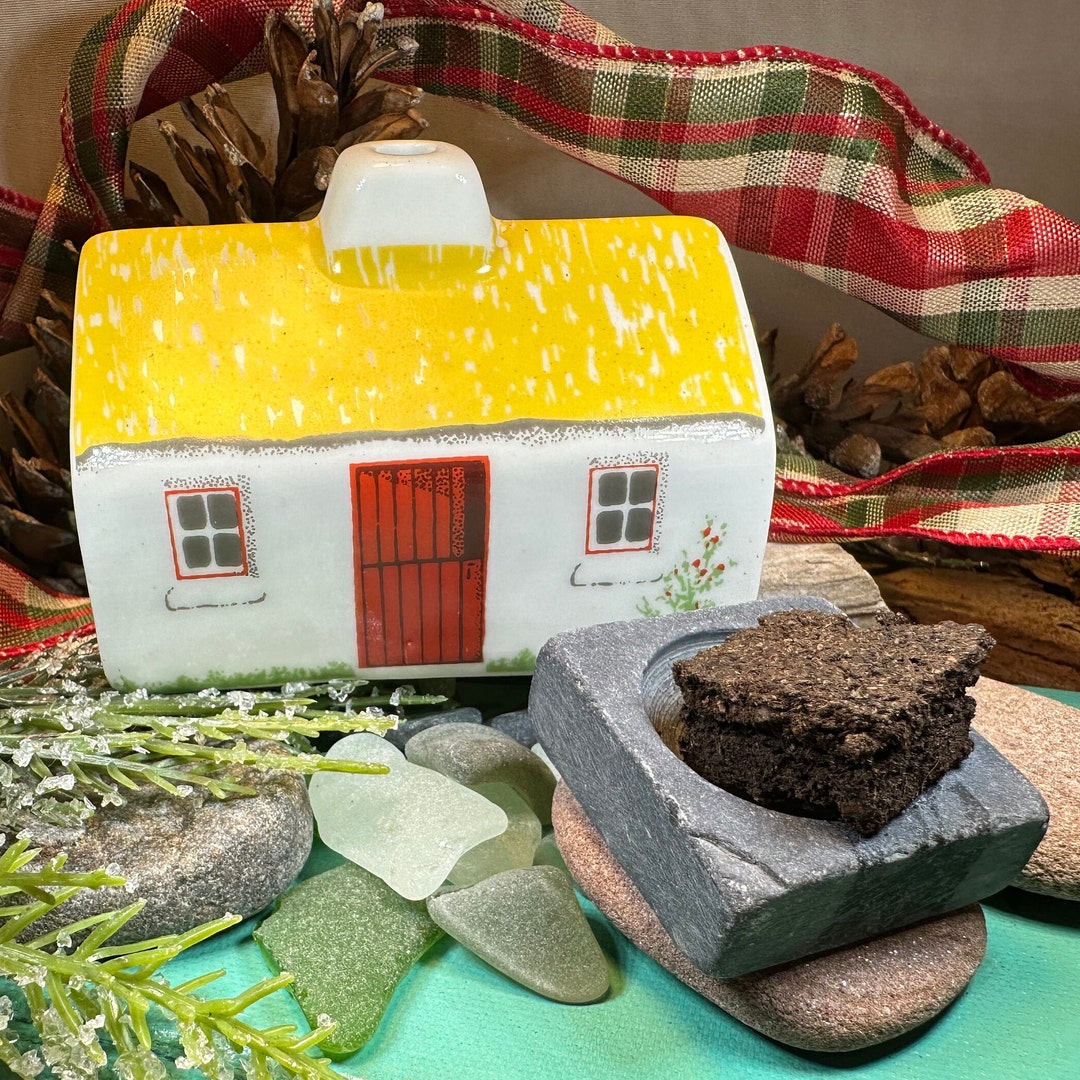 Irish Cottage Incense Burner, Irish Gift, Irish Turf, Peat Burner, Turf