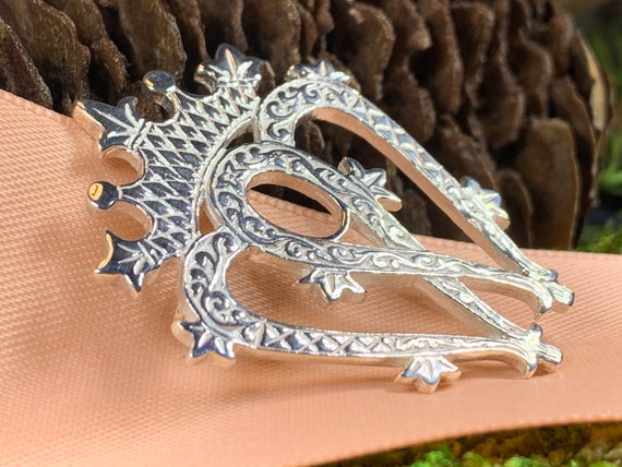 Luckenbooth Brooch Scotland Pin Celtic Pin Heart Jewelry
