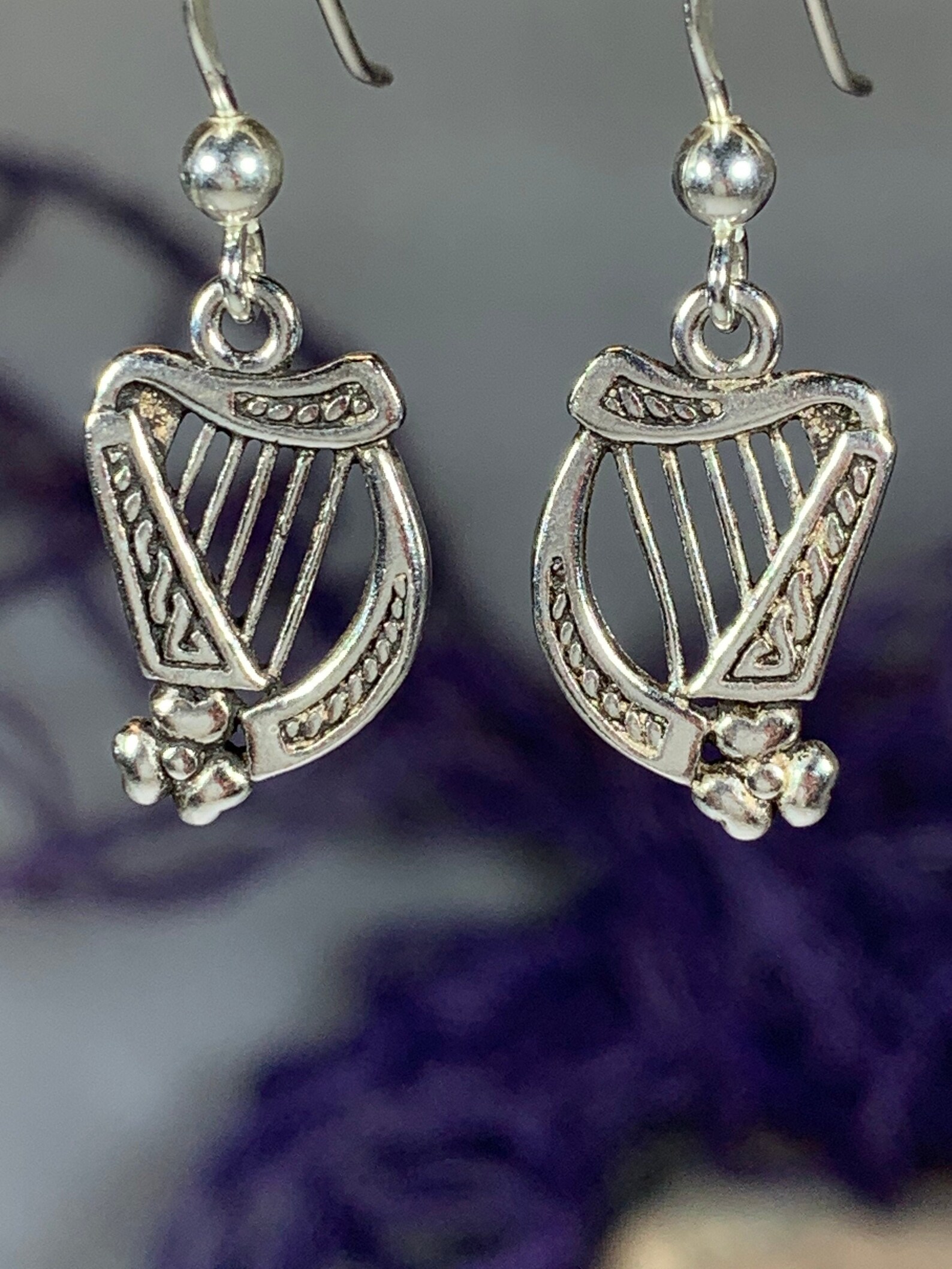 Harp Earrings Celtic Jewelry Ireland Jewelry Irish Jewelry Etsy