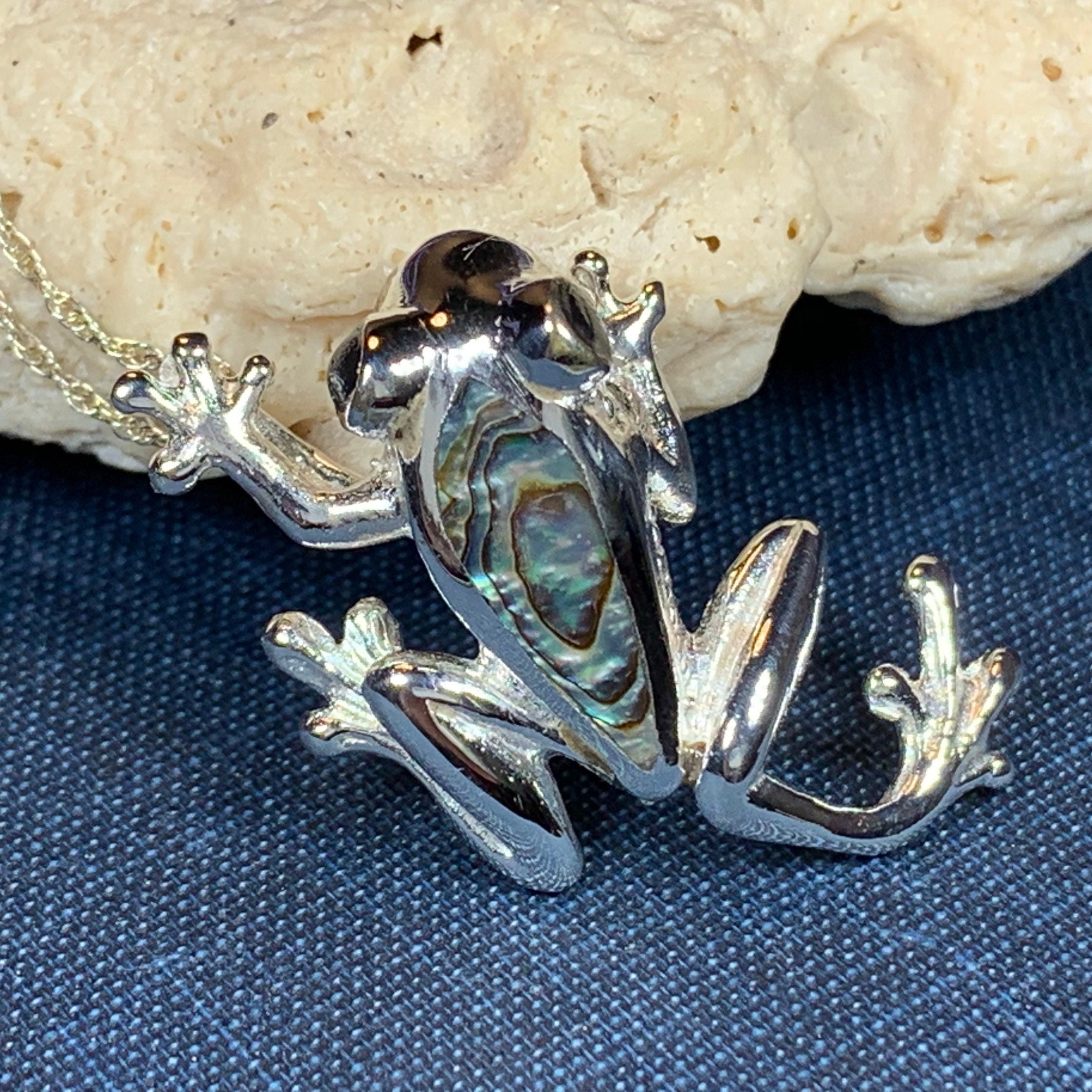 Frog Necklace Tree Frog Jewelry Nature Jewelry Abalone Etsy