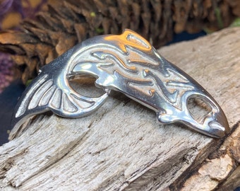 Salmon of Knowledge Brooch, Celtic Jewelry, Irish Jewelry, Teacher Gift, Mom Gift, Anniversary Gift, Fish Pin, Sea Jewelry, Nature Jewelry