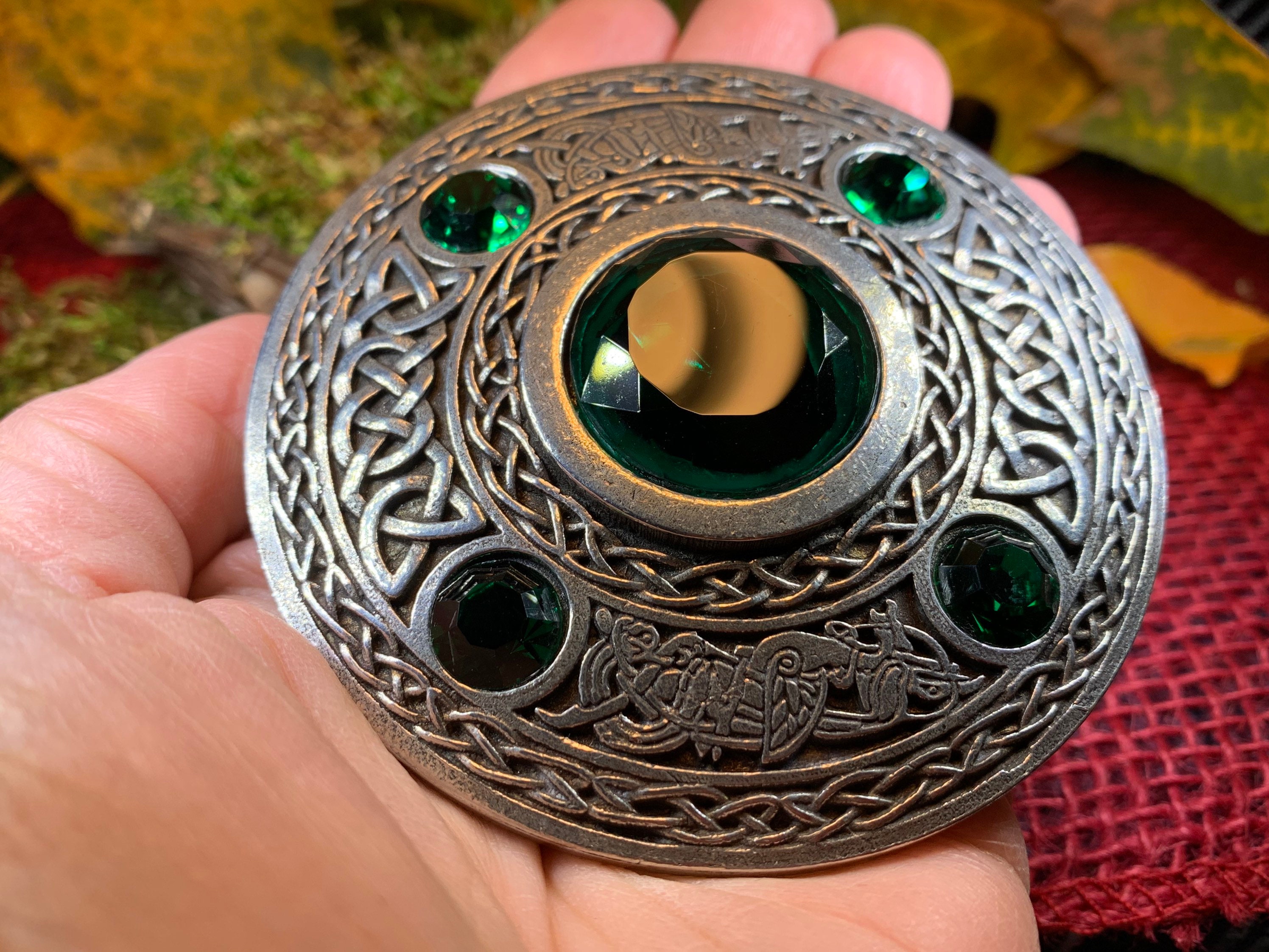 Celtic Raven Crystal Kilt Pin – Celtic Crystal Design Jewelry