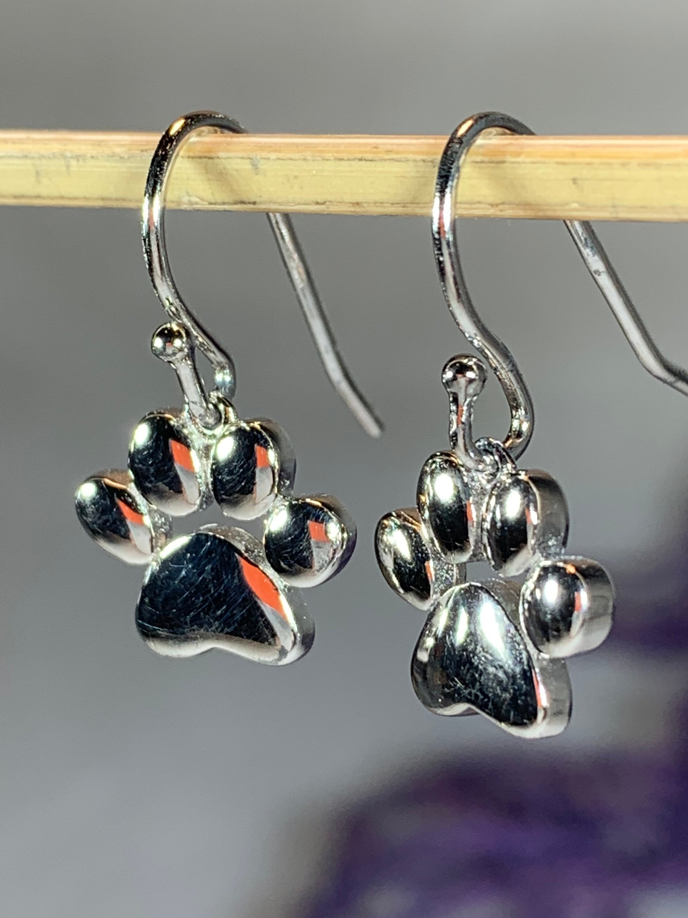 Dog Paw Print Earrings, Dog Lover Jewelry, Gift for Her, New Dog Gift