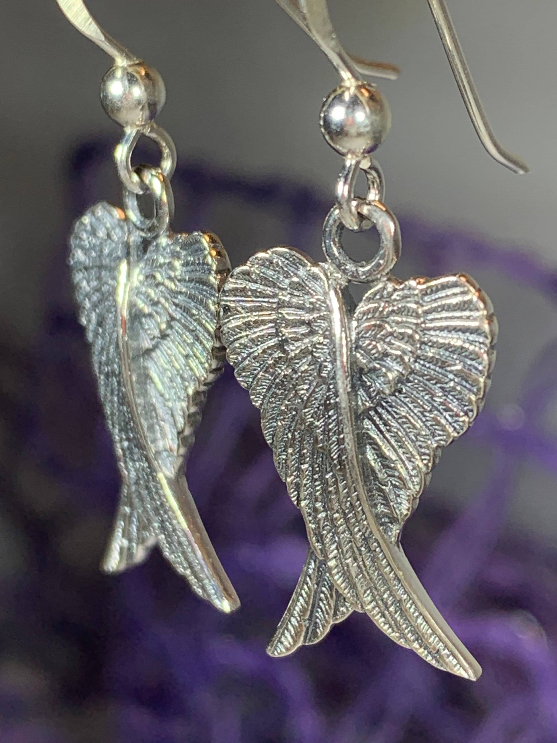 Angel Wings Earrings, Celtic Jewelry, Spiritual Jewelry, Anniversary