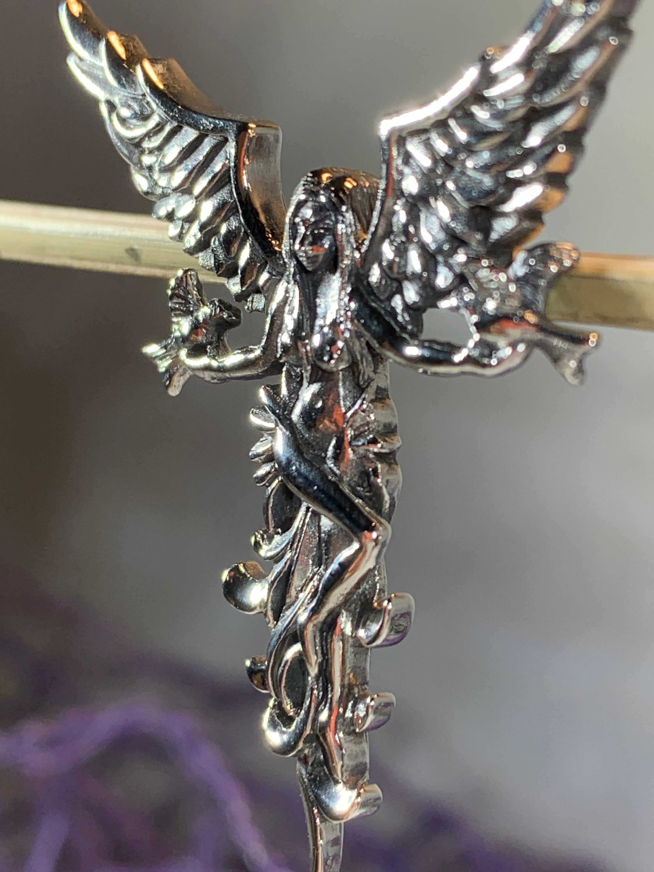 Angel Necklace, Spiritual Jewelry, Inspirational Gift, Dove Necklace, Angel Pendant, Anniversary