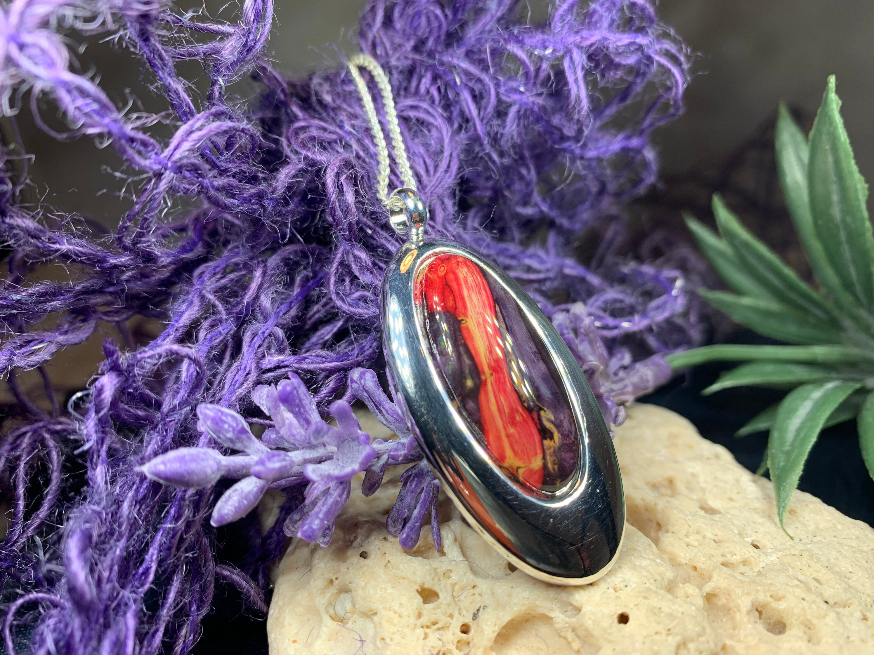 Scottish Highlands Necklace, Heather Gem, Scotland Jewelry, Celtic