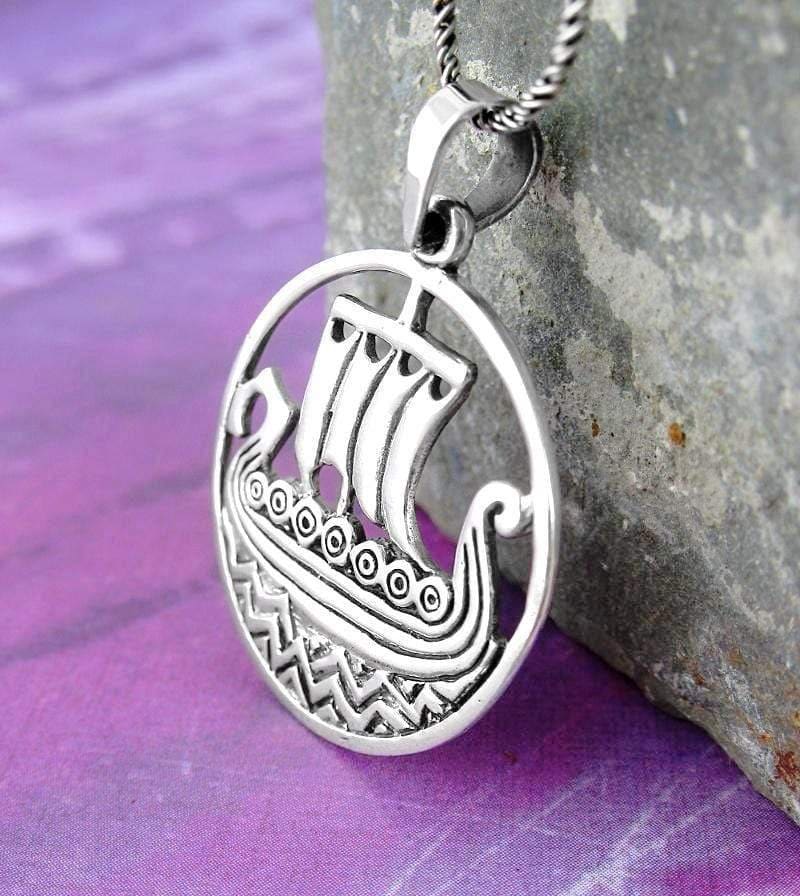 Viking Ship Necklace, Norse Jewelry, Ship Necklace, Viking