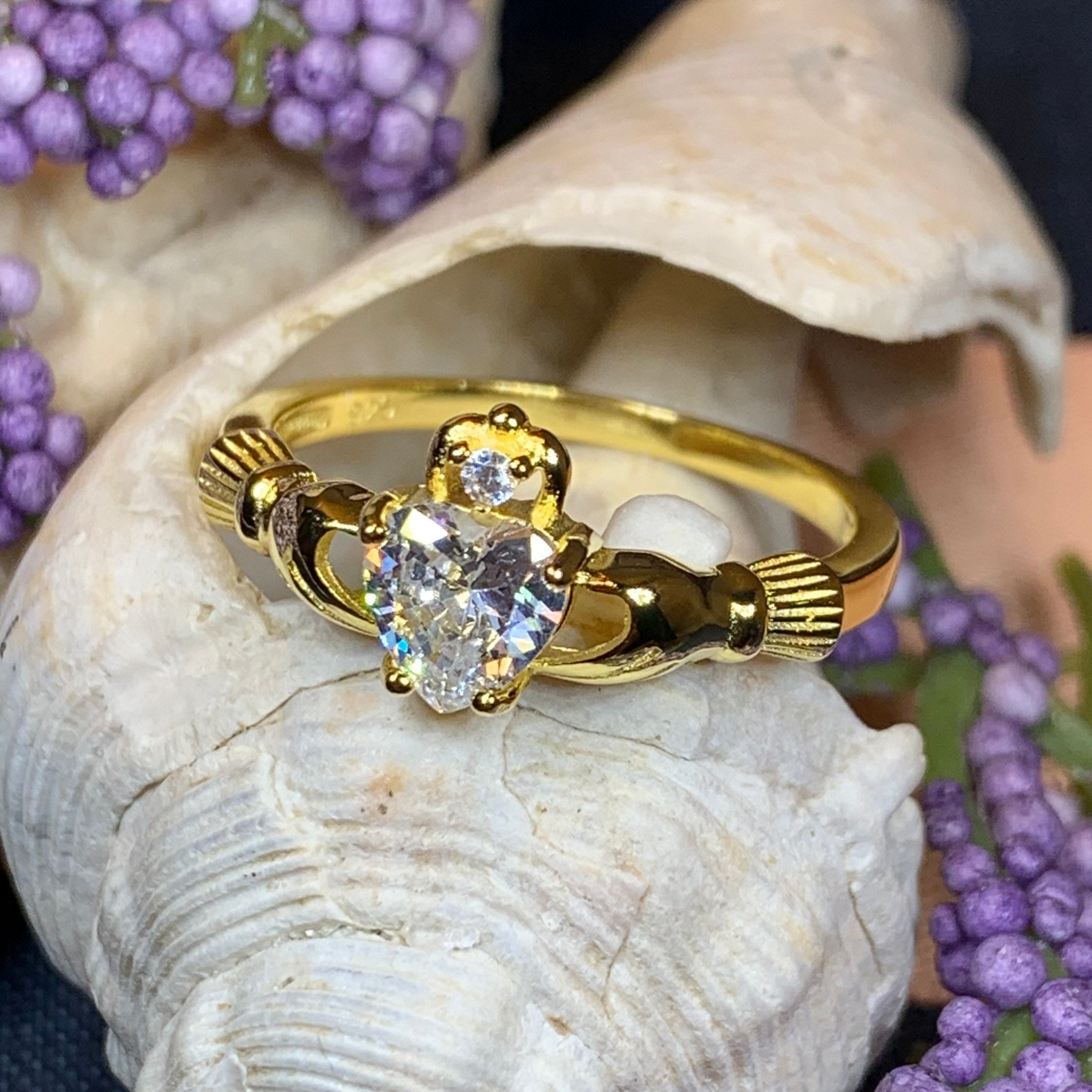 Claddagh Ring, Celtic Jewelry, Irish Jewelry, Heart Ring, Gold