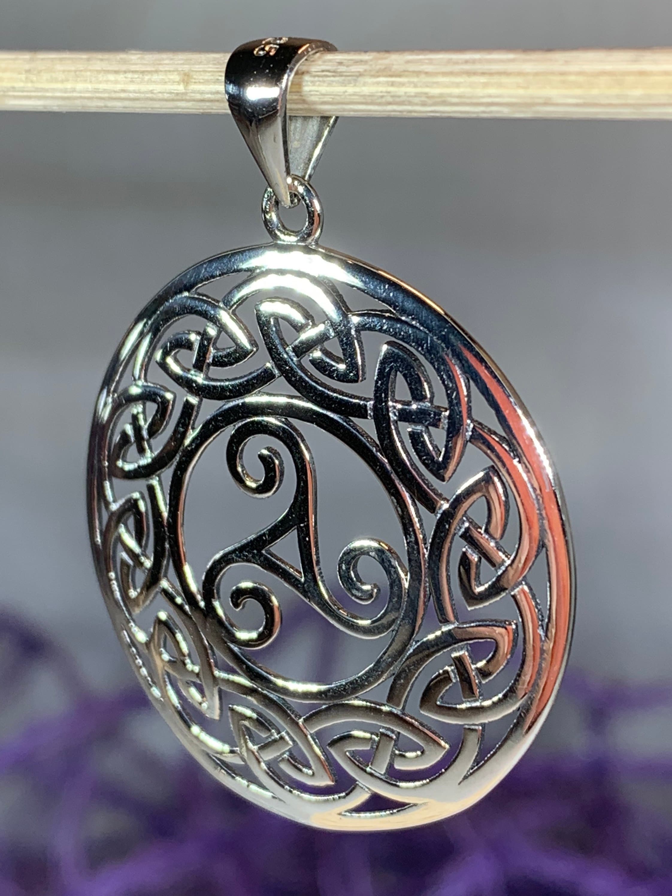 Triple Spiral Necklace, Celtic Jewelry, Irish Jewelry, Celtic Spiral