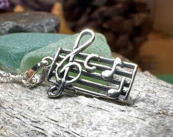 Music Necklace, Music Note Pendant, Treble Clef Jewelry, G Clef Necklace, Theater Lover Gift, Orchestra, Band, Music Teacher Gift, Chorus