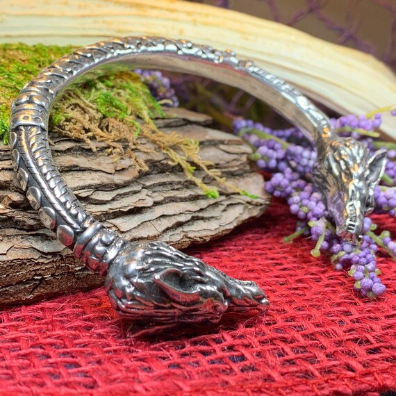 Celtic Wolf Bracelet Celtic Jewelry Irish Bangle Bracelet