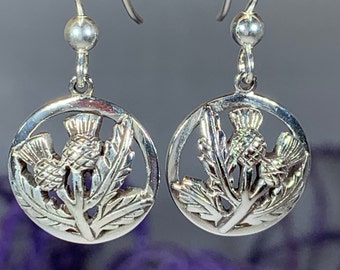 Thistle Earrings, Celtic Earrings, Scotland Jewelry, Outlander Jewelry, Girlfriend Gift, Sister Gift, Mom Gift, Nature Jewelry