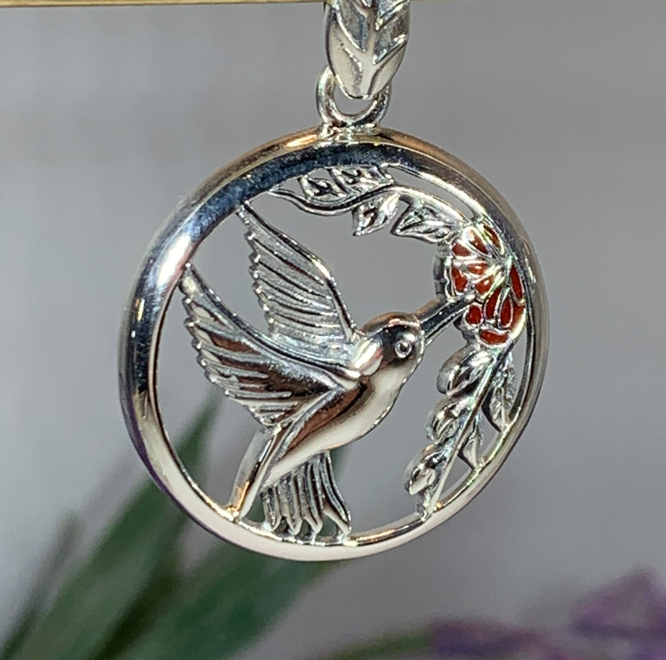 Hummingbird Necklace, Bird Jewelry, Nature Jewelry, Bird Lover Gift