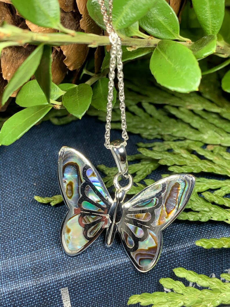 Butterfly Necklace Abalone Jewelry Summer Jewelry New Age Etsy