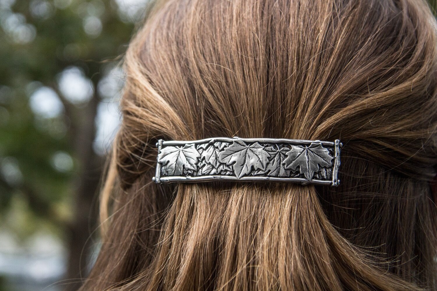 Maple Leaf Hair Clip, Celtic Barrette, Tree Jewelry, Pagan Jewelry