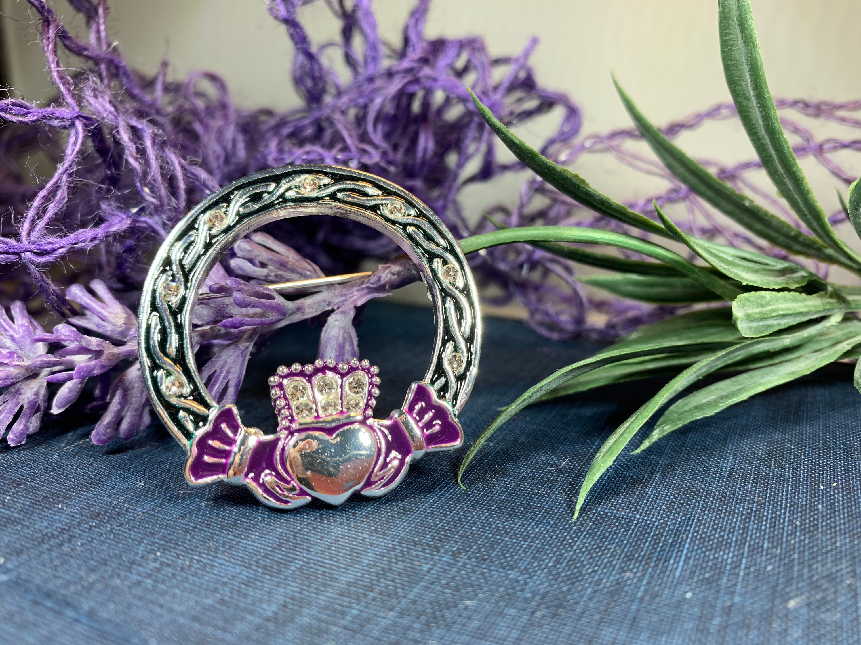 Claddagh Brooch, Celtic Brooch, Irish Jewelry, Celtic Pin, Mom Gift