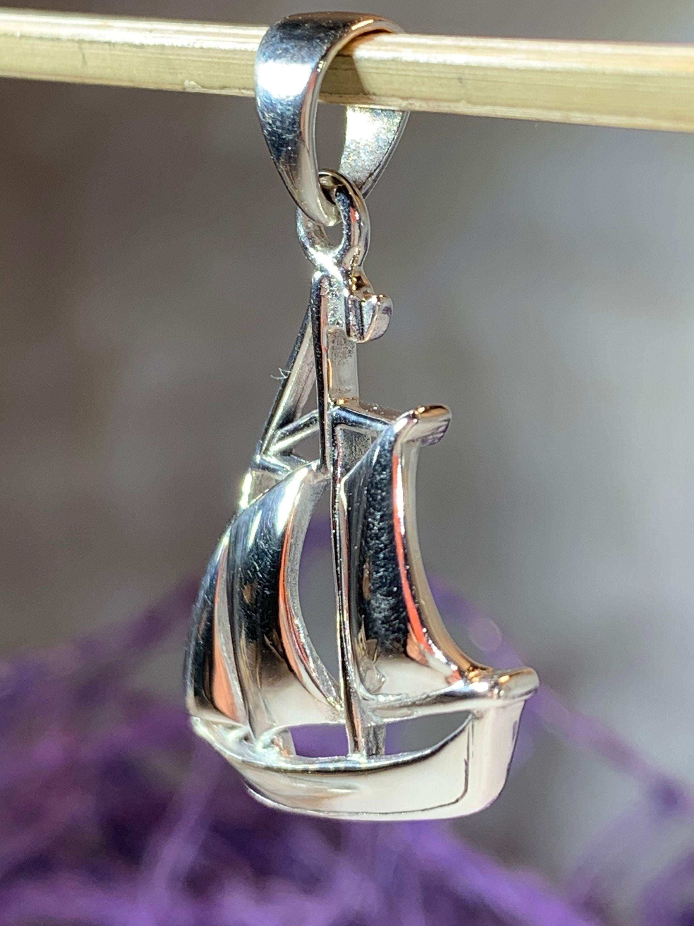 Schooner Necklace, Nautical Jewelry, Sailboat Jewelry, Beach Jewelry
