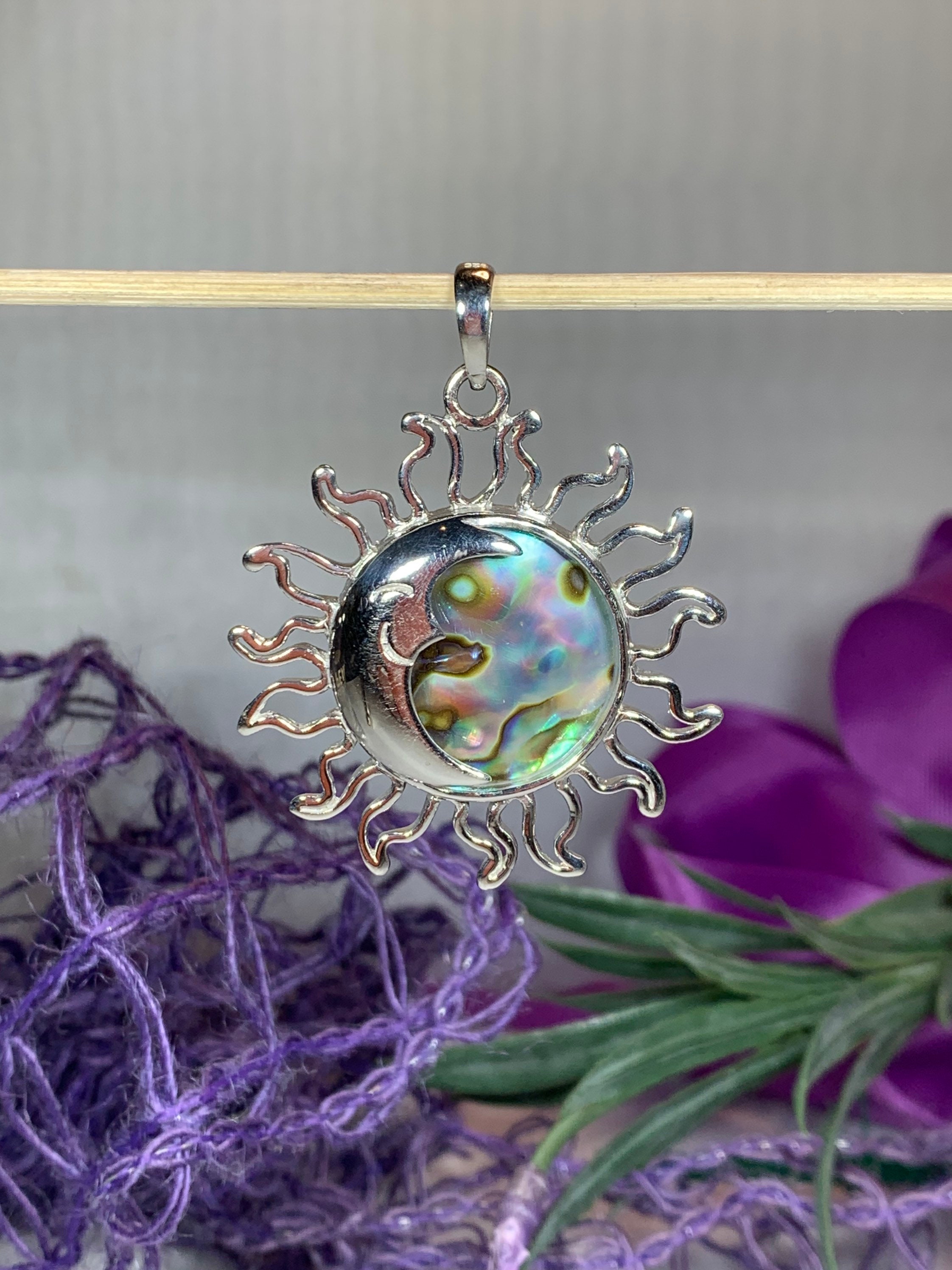 Sun Necklace, Celestial Jewelry, Moon Jewelry, Anniversary Gift, Boho