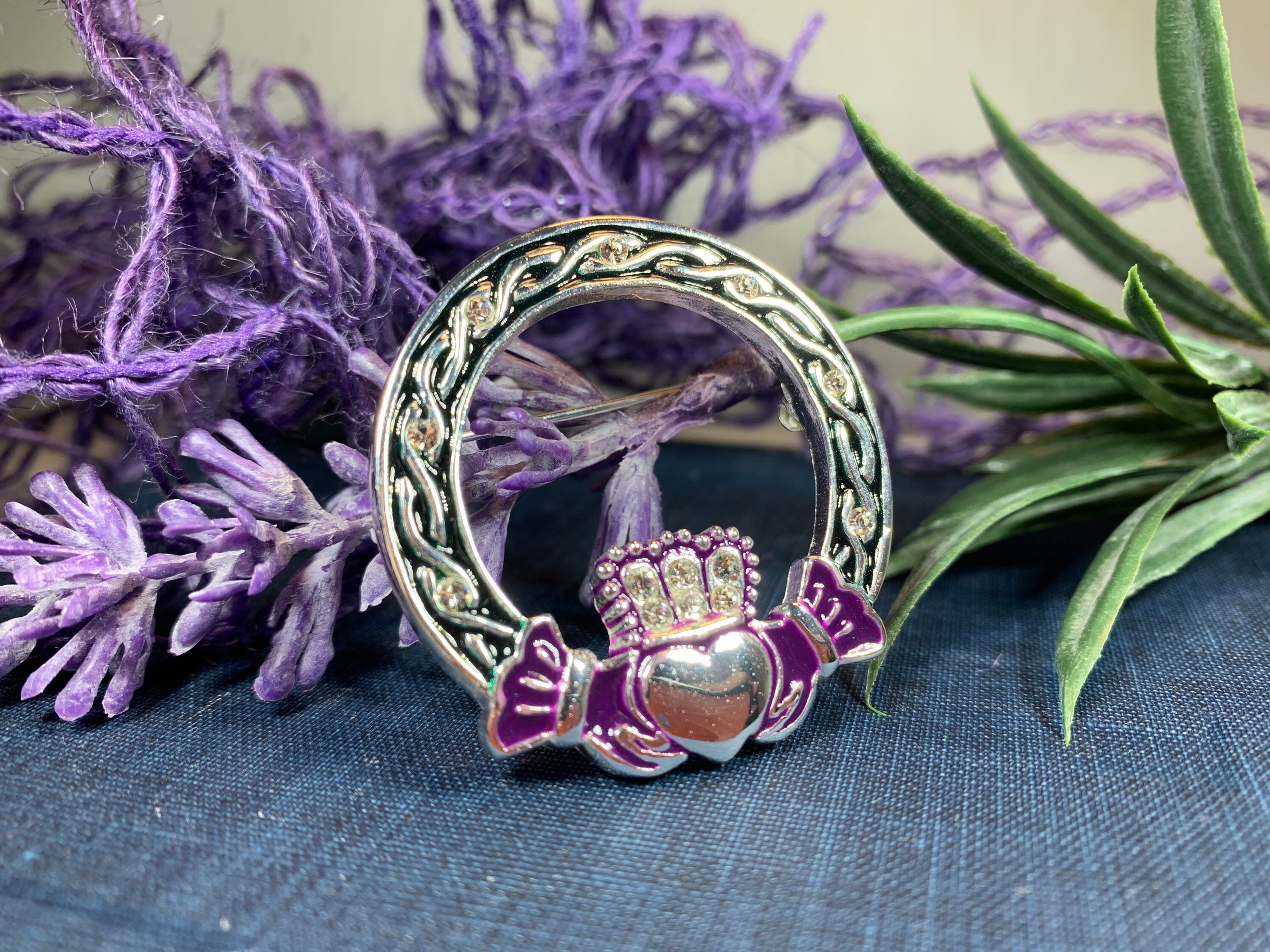 Claddagh Brooch, Celtic Brooch, Irish Jewelry, Celtic Pin, Mom Gift