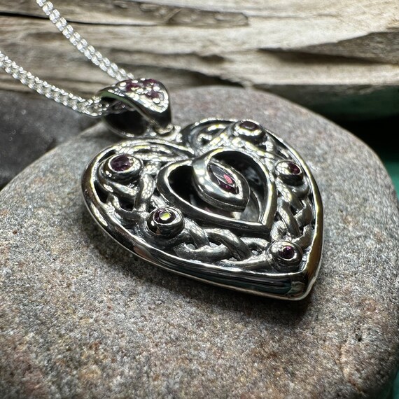 Celtic Heart Necklace Silver Celtic Jewelry Irish Jewelry Heart