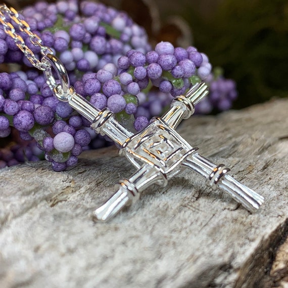 Irish Silver St Brigids Cross | Brigids Cross Pendant | Fado