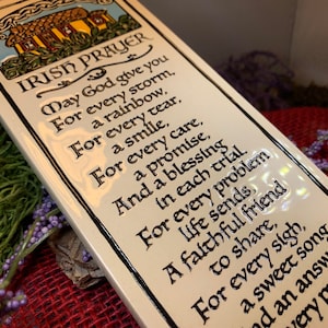 Irish Blessing Wall Art, Ireland Gift, Ceramic Wall Plaque, New Home Gift, Mother's Day Gift, Wedding Gift, Irish Decor, Religious Gift