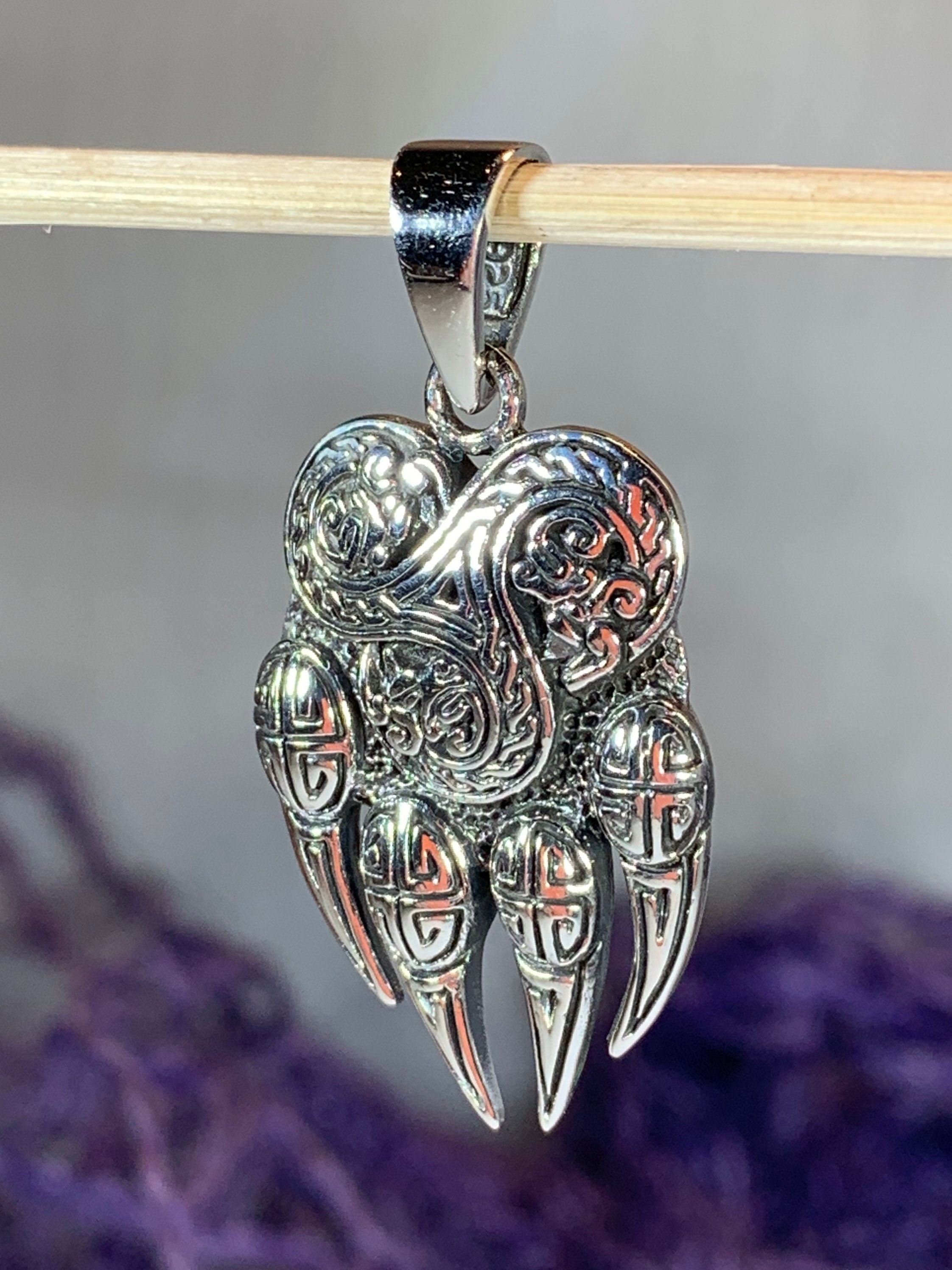 Bear Claw Necklace, Bear Jewelry, Celtic Jewelry, Animal