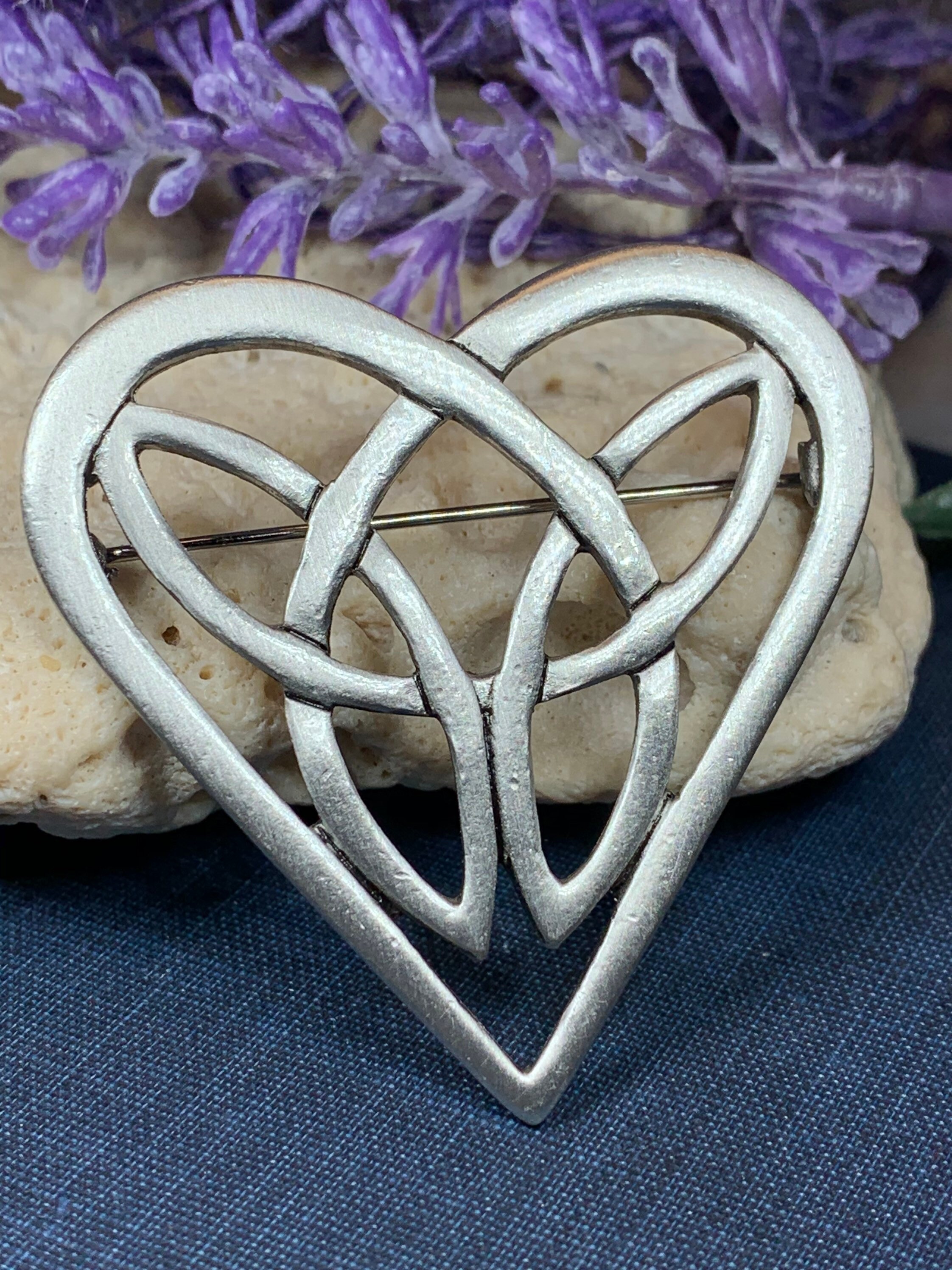 Heart Brooch, Celtic Jewelry, Celtic Knot Pin, Irish Jewelry, Scotland