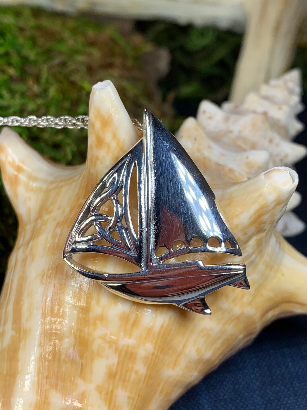 Ship Necklace, Nautical Necklace, Sailboat Jewelry, Ship Jewelry, Sail