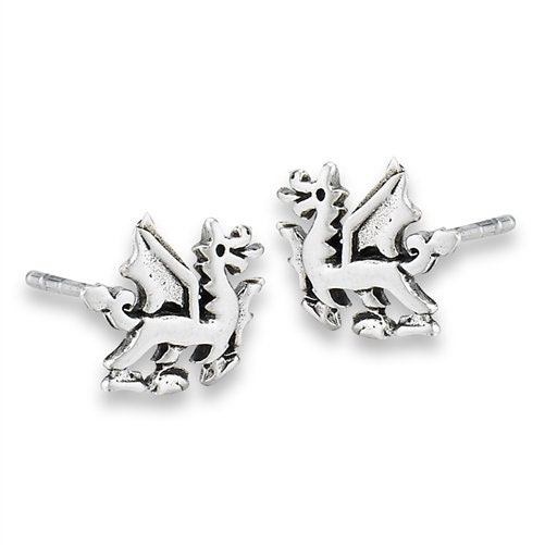 Welsh Dragon Stud Earrings, Dragon Earrings, Wales Gift, Gift for Her