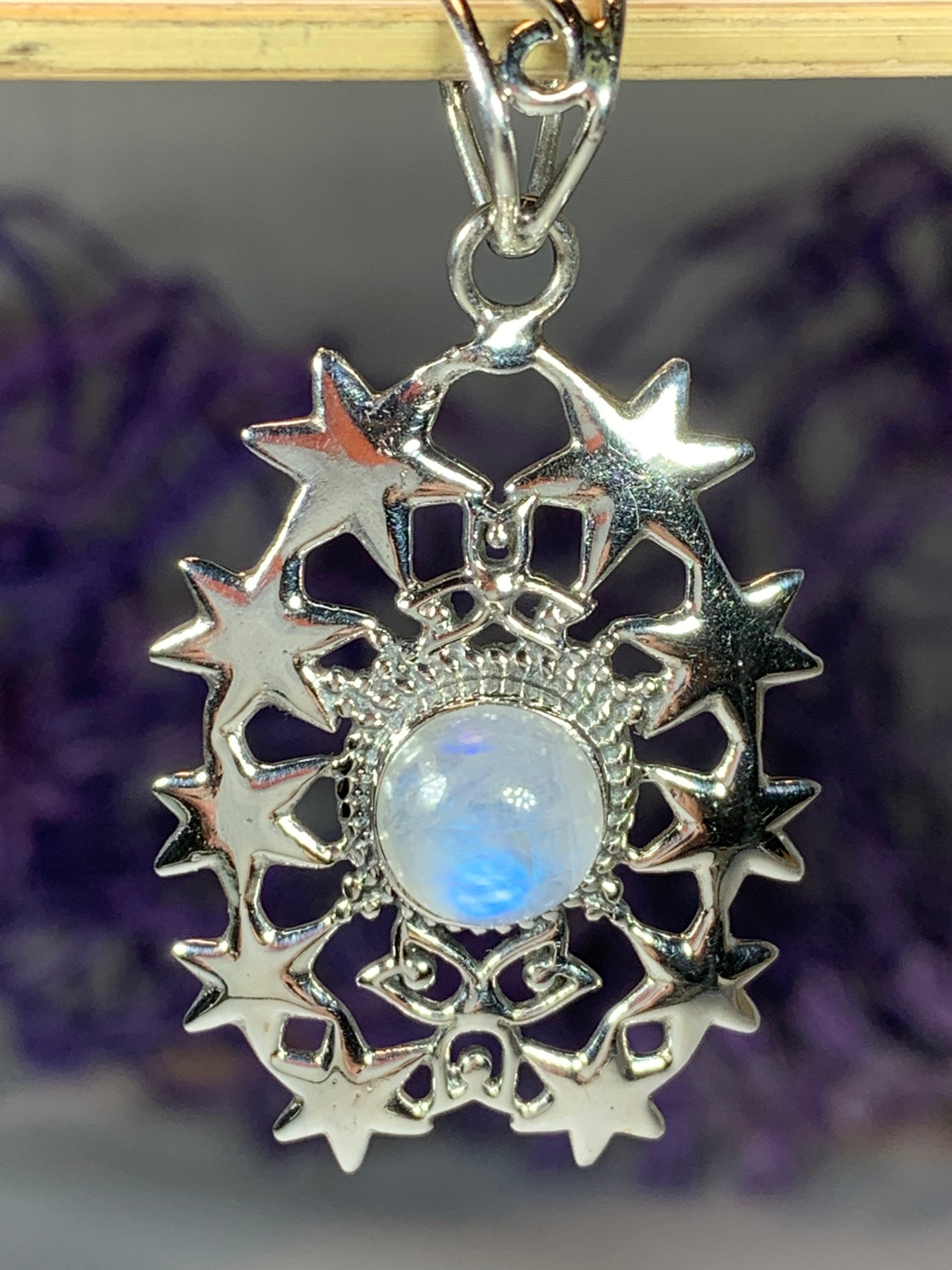 Star Necklace, Moonstone Necklace, Celestial Jewelry, Goddess Jewelry