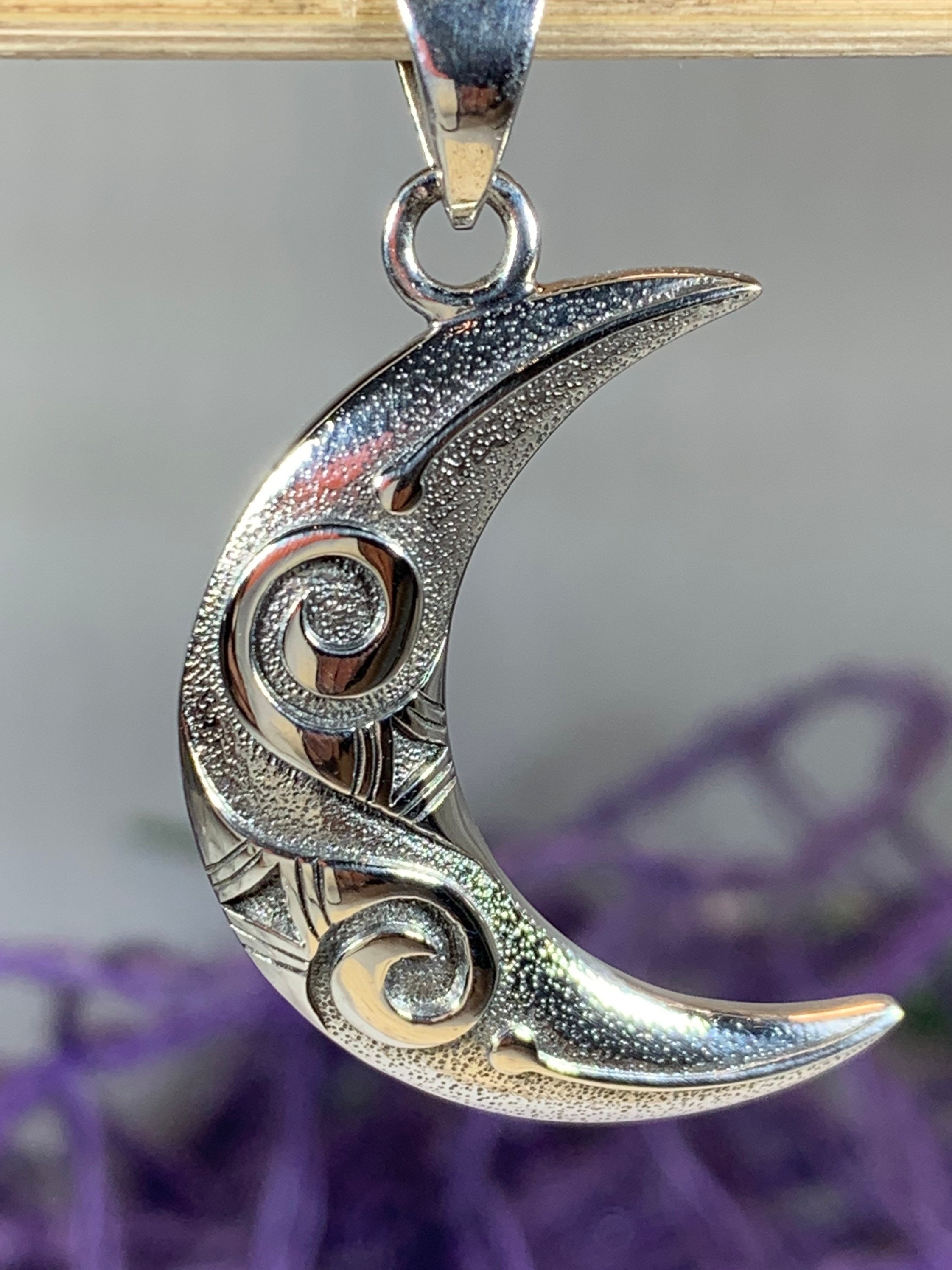 Moon Necklace, Celtic Jewelry, Wiccan Jewelry, Irish Jewelry, Crescent