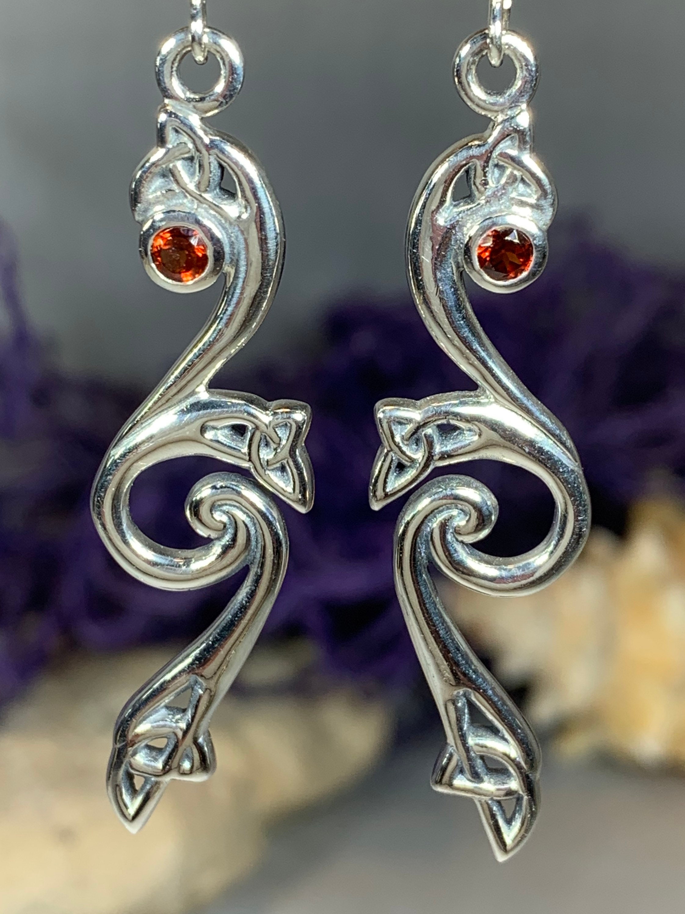 Mystic Trinity Knot Earrings, Irish Jewelry, Celtic Jewelry, Celtic
