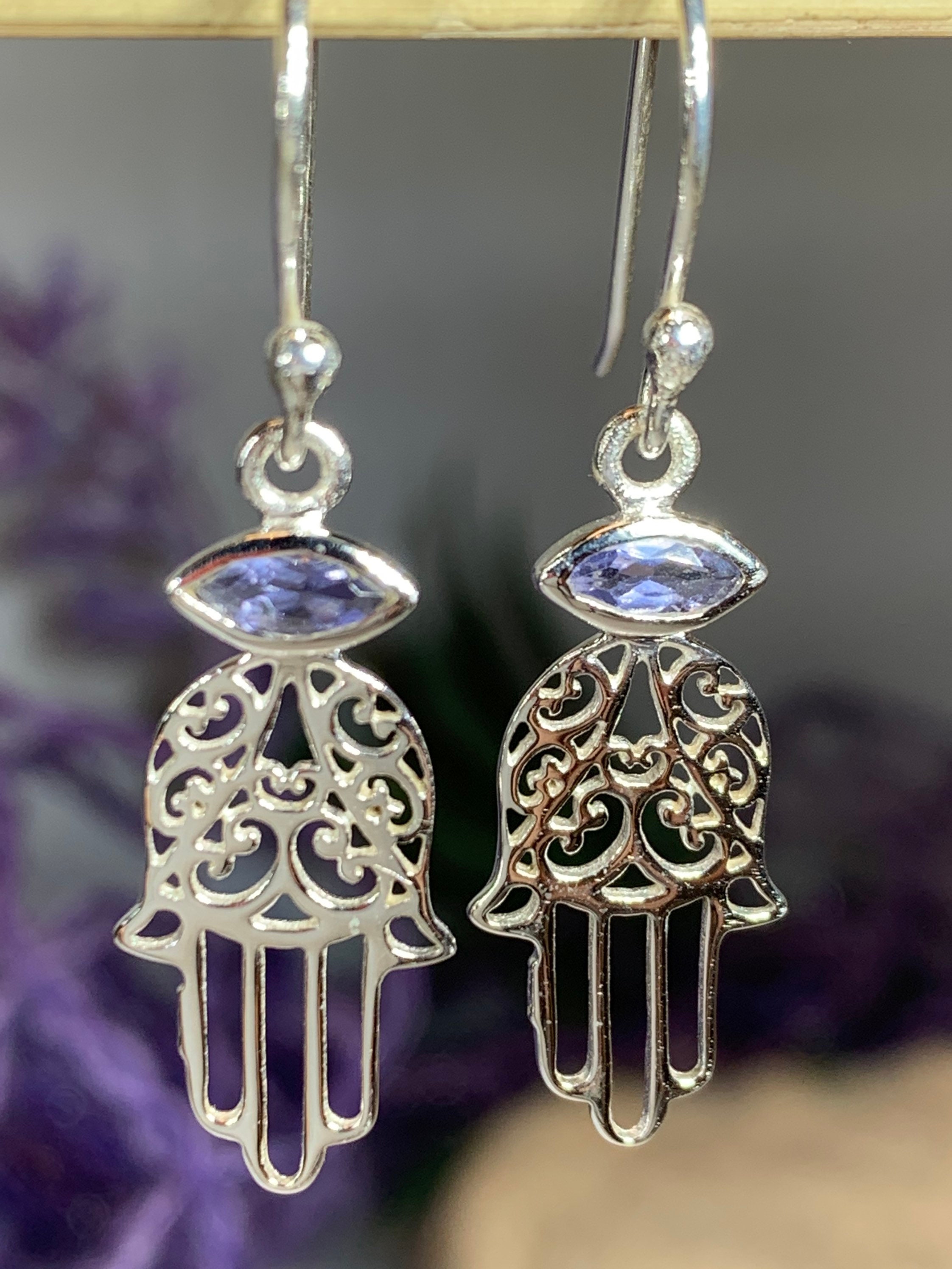 Hamsa Hand Earrings, Celtic Jewelry, Celtic Knot Jewelry, Yoga Jewelry