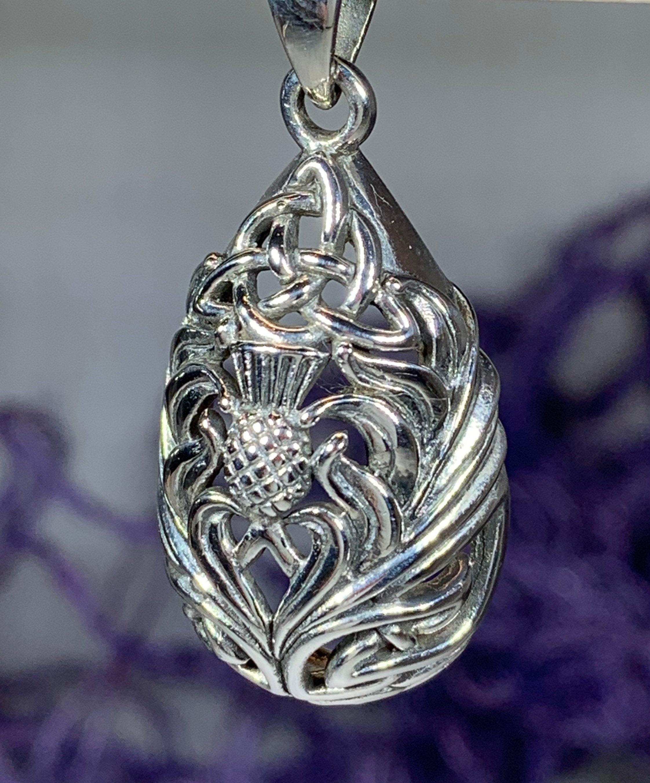 Thistle Necklace, Scotland Jewelry, Celtic Jewelry, Anniversary Gift 