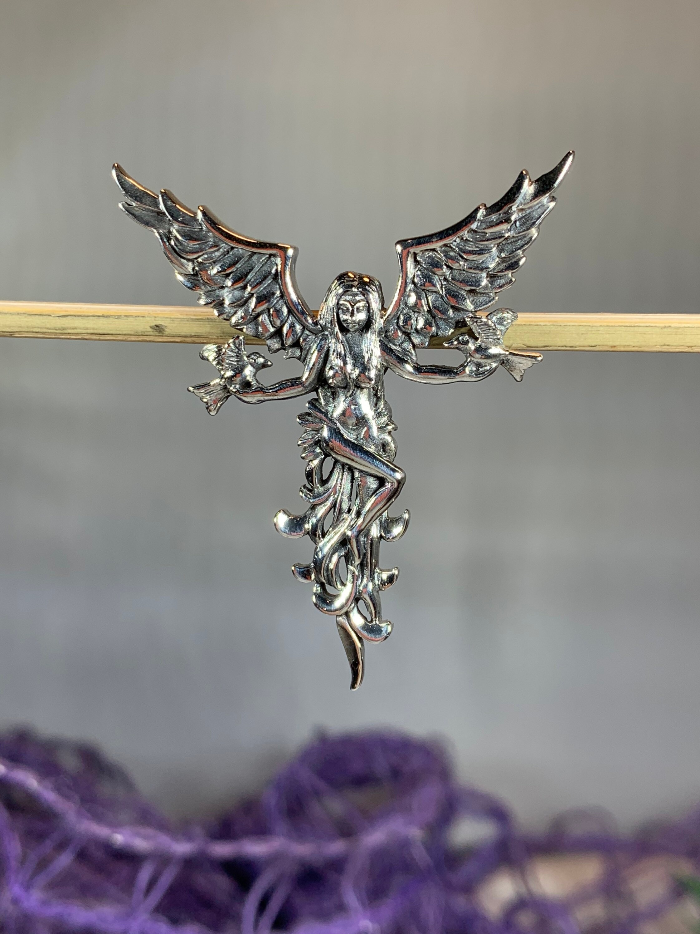 Angel Necklace, Spiritual Jewelry, Inspirational Gift, Dove Necklace