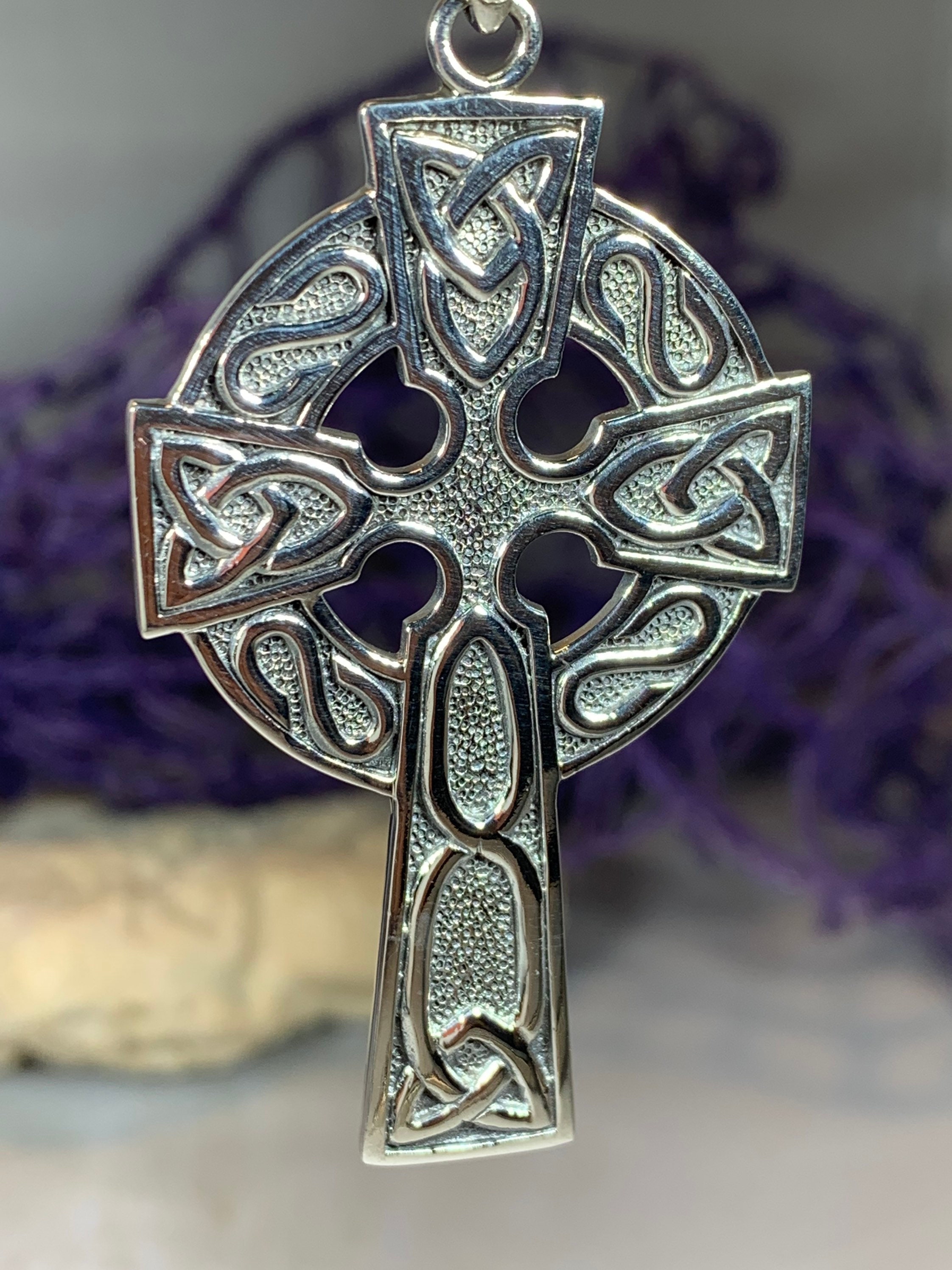 Celtic Cross Necklace Irish Jewelry Large Celtic Cross | Etsy