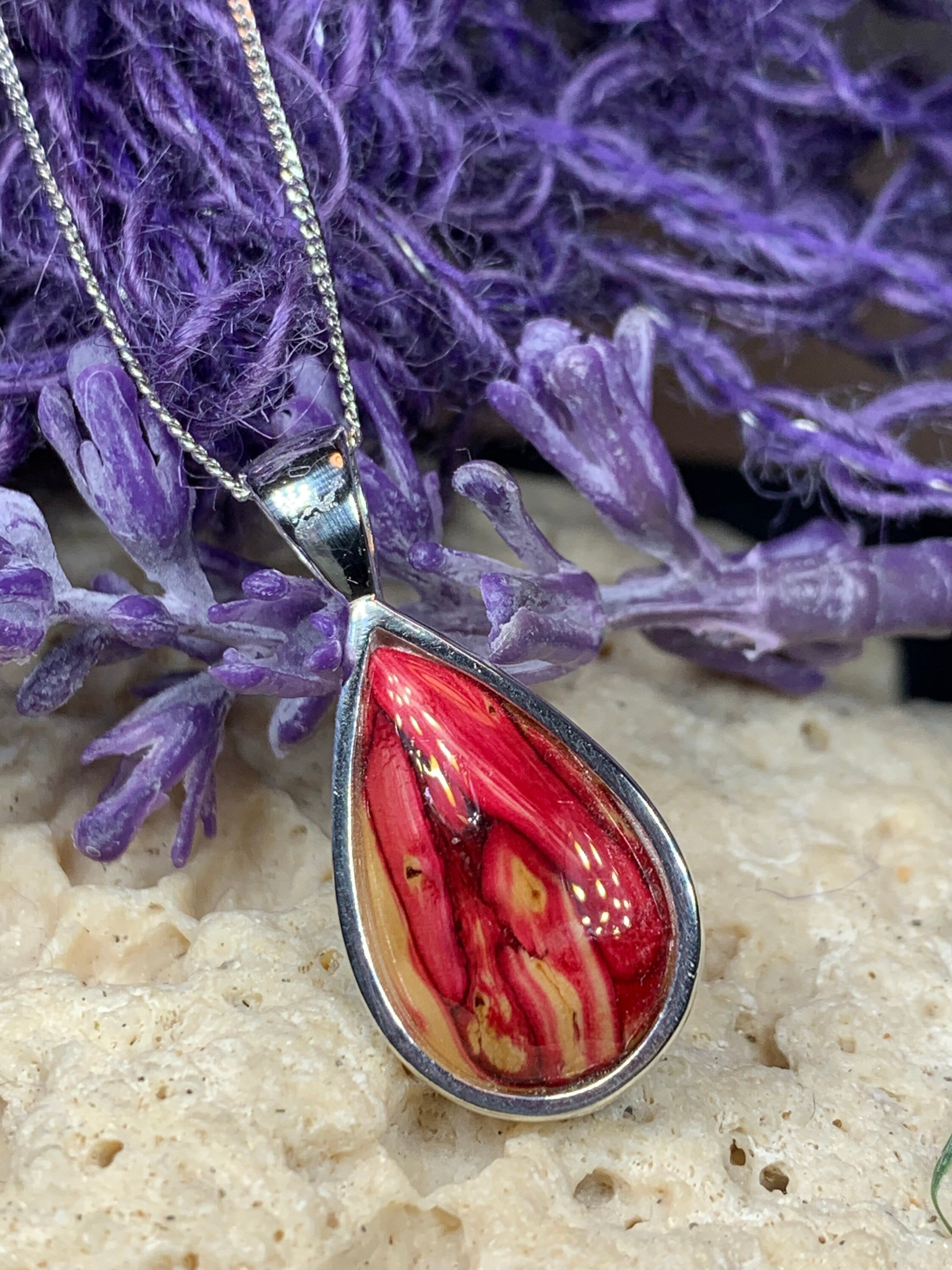 Scottish Highlands Necklace, Heather Gem, Scotland Jewelry, Celtic 