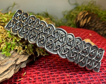 Celtic Knot Hair Clip, Celtic Barrette, Irish Jewelry, Pagan Jewelry, Friendship Gift, Wiccan Jewelry, Norse Jewelry, Pewter Barrette