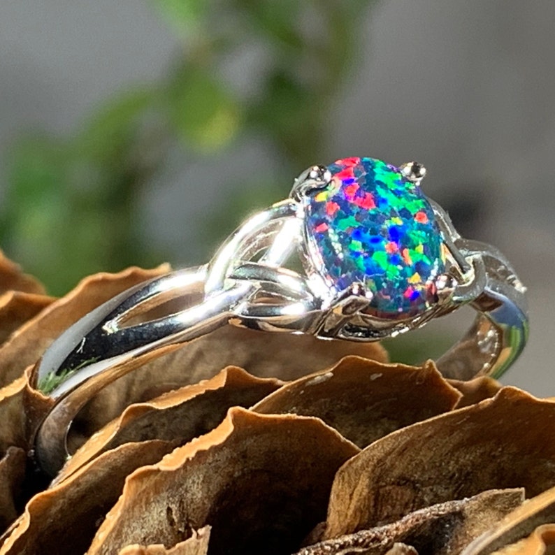Celtic Fire Opal Ring Celtic Ring Irish Ring Opal Jewelry Etsy