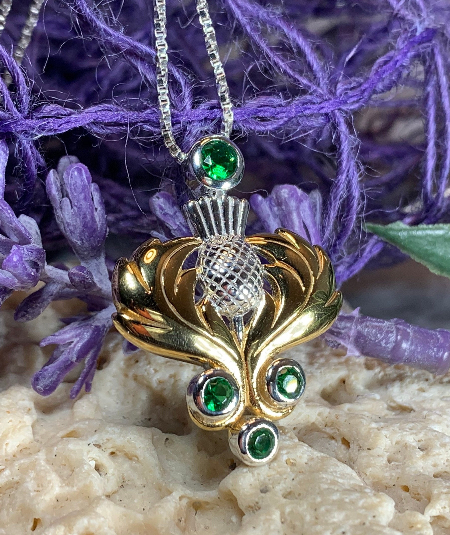 Thistle Necklace, Scotland Jewelry, Outlander Gift, Celtic Jewelry