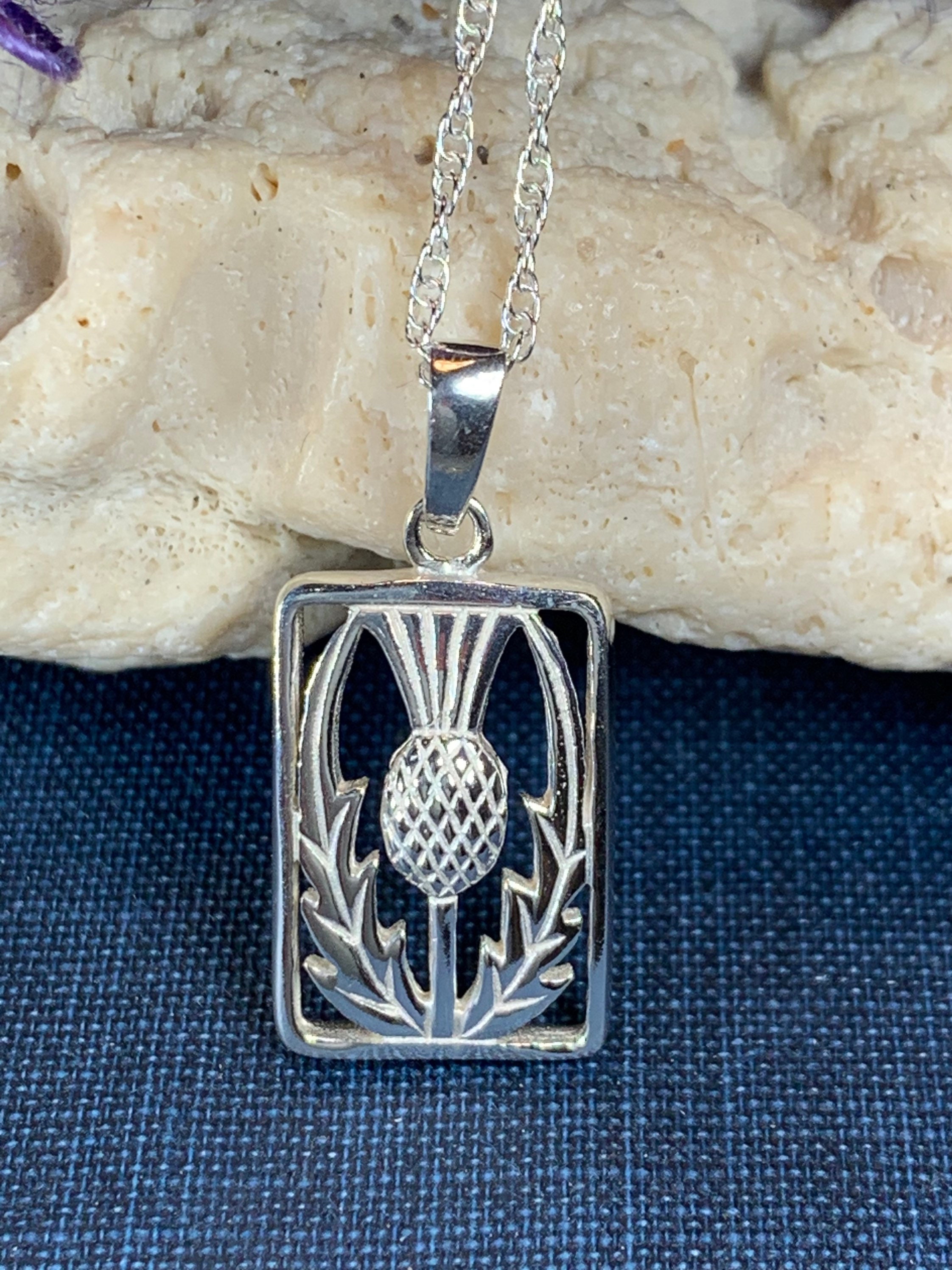 Thistle Necklace, Scotland Jewelry, Anniversary Gift, Celtic Jewelry