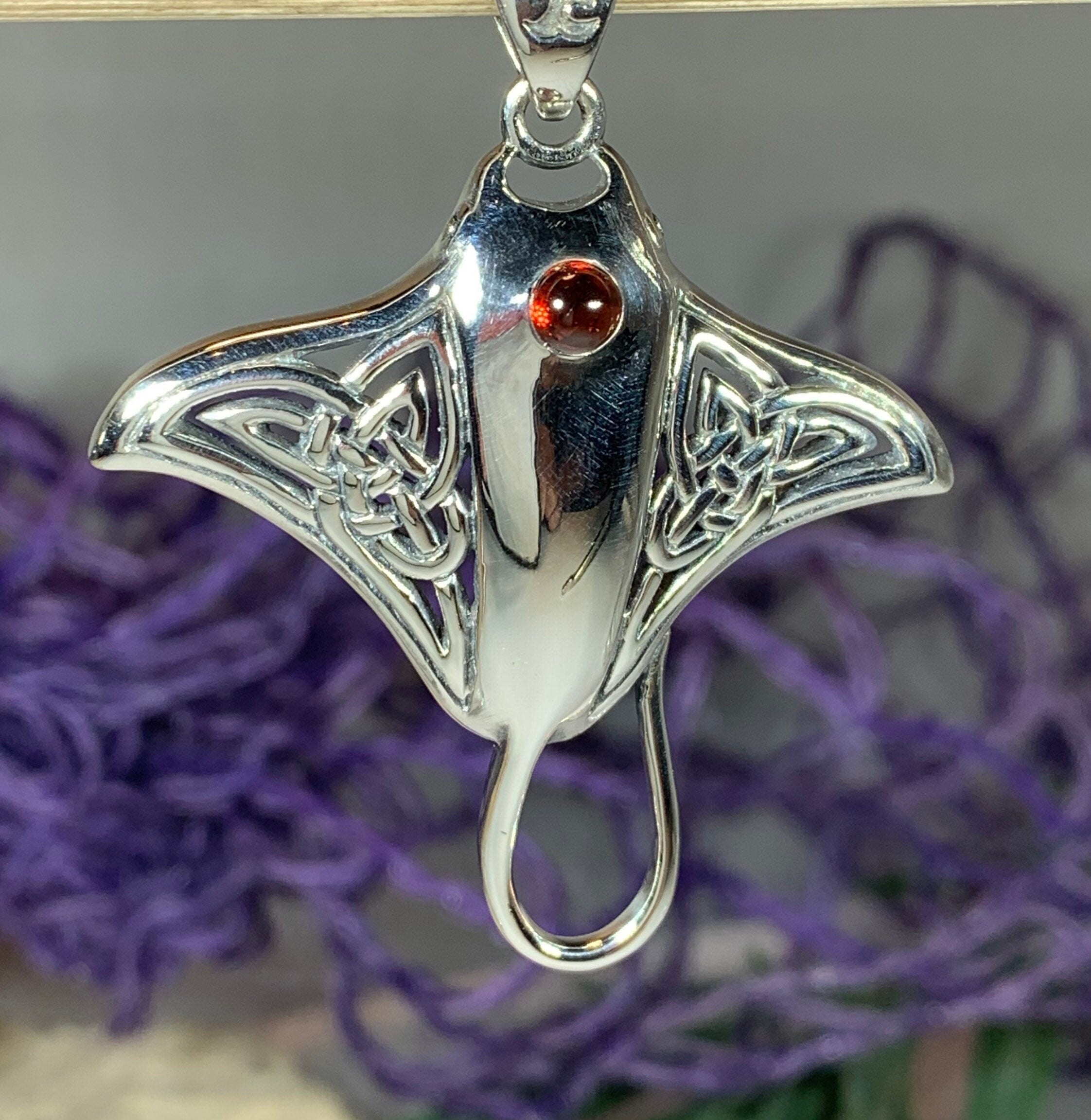 Manta Ray Necklace, Nautical Jewelry, Sea Jewelry, Irish Jewelry, Nature Jewelry, Fish Necklace 