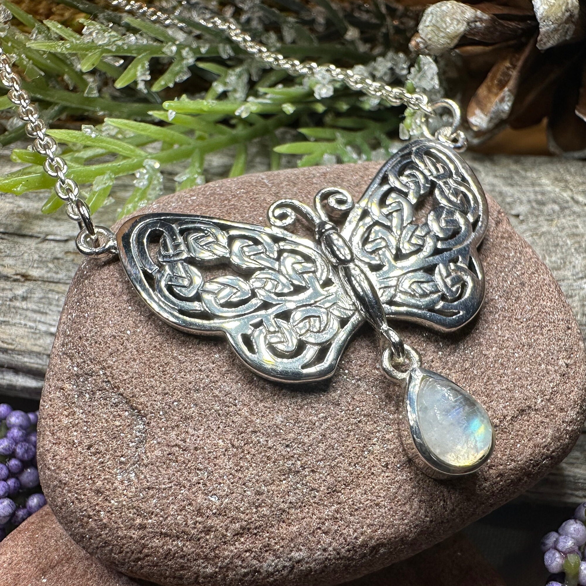 Butterfly Necklace Celtic Pendant Celtic Butterfly Jewelry