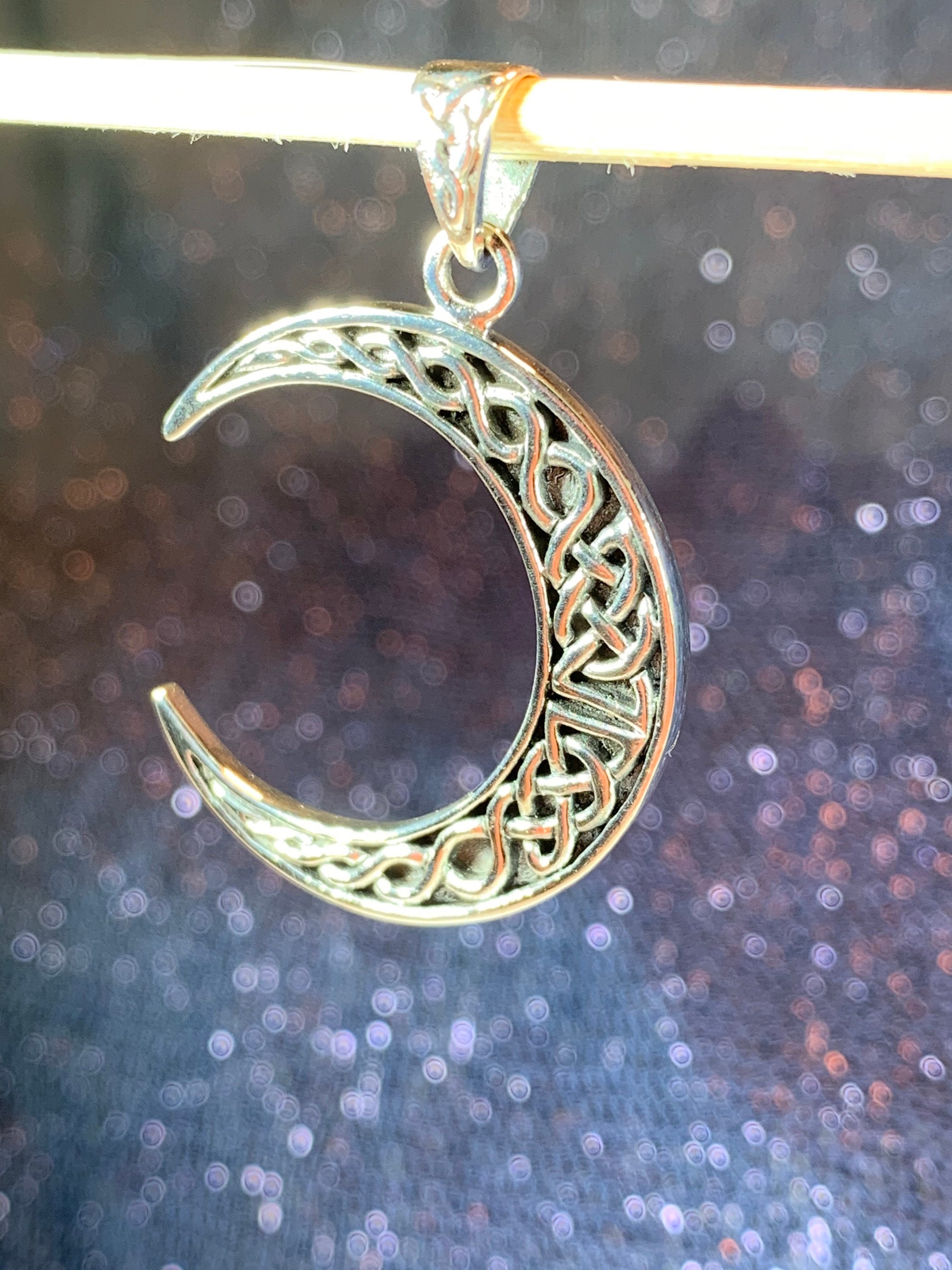 Moon Necklace, Celtic Jewelry, Celestial Jewelry, Wiccan Jewelry 