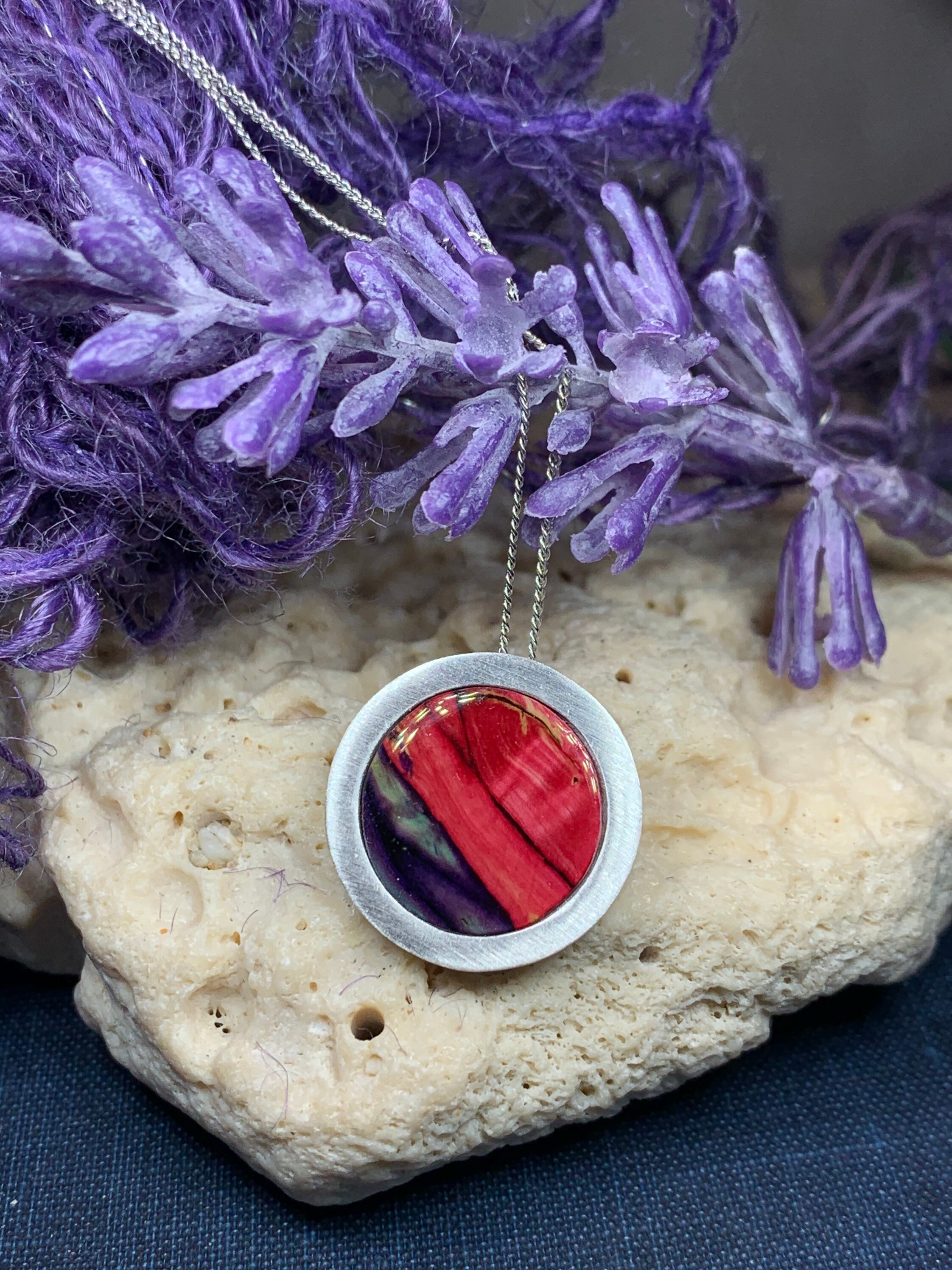 Scottish Highlands Necklace, Heather Gem, Scotland Jewelry, Celtic 